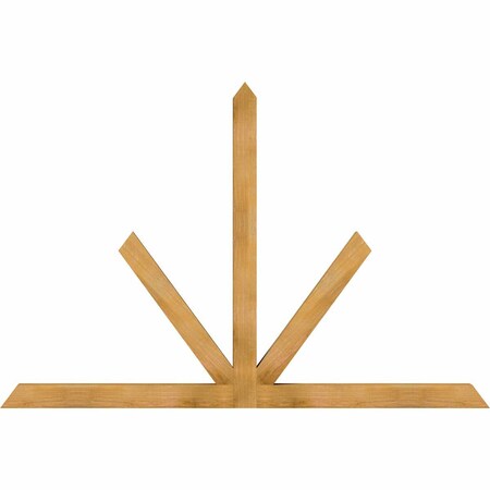 Ekena Millwork Saratoga Rough Sawn Timber Gable Bracket, Western Red Cedar, 84"W x 56"H x 4"D x 4"F, 16/12 Pitch GBW084X56X0404SAR00RWR